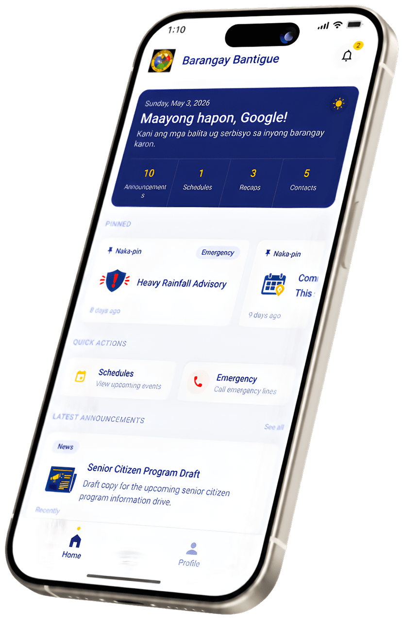 Barangay Buddy mobile app preview